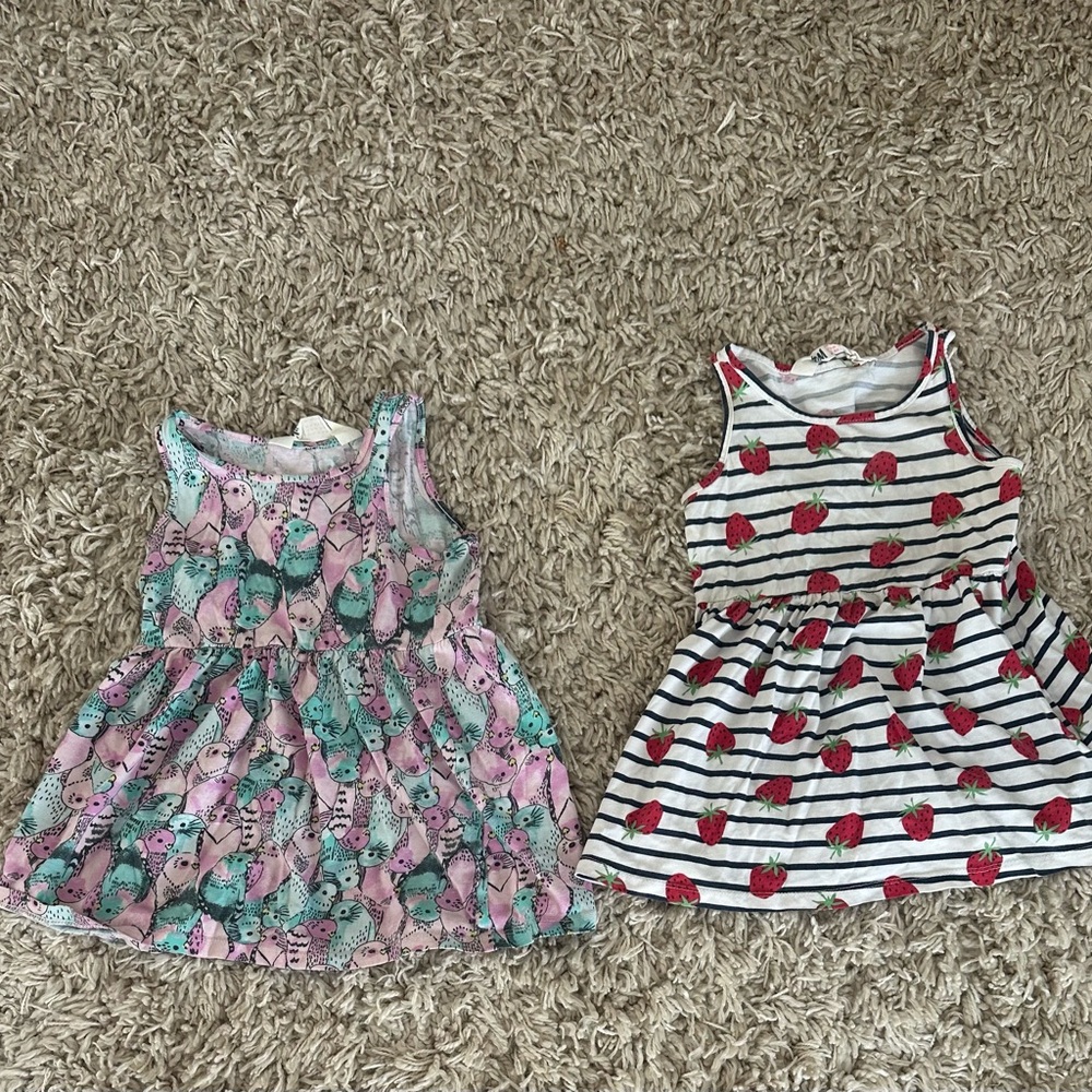 H&M Kids Dresses - Pink, Green, and White 1 1/2 - 2T